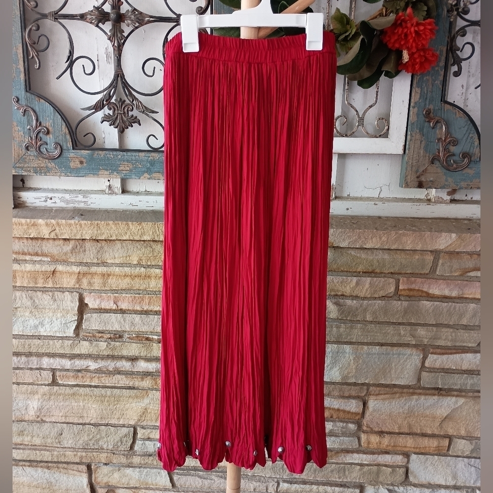 Vintage StoneBridge Western Red Maxi Skirt_ Large Petite